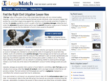 Tablet Screenshot of litigationattorneys.legalmatch.com